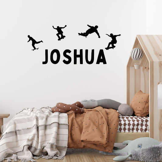 custom name skateboarding wall decal