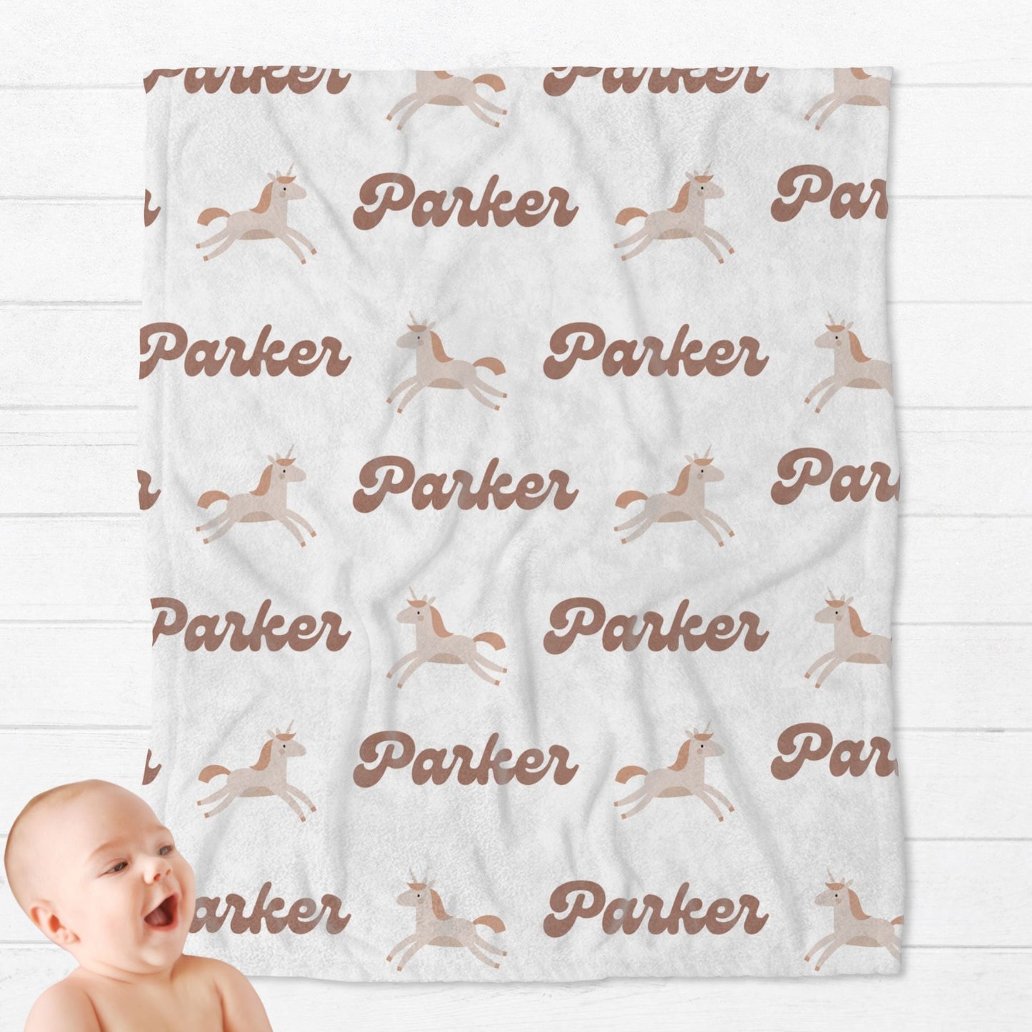 Personalised Boho Baby Blanket with Name
