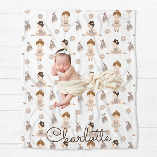 Personalised Baby Ballerina Baby Blanket
