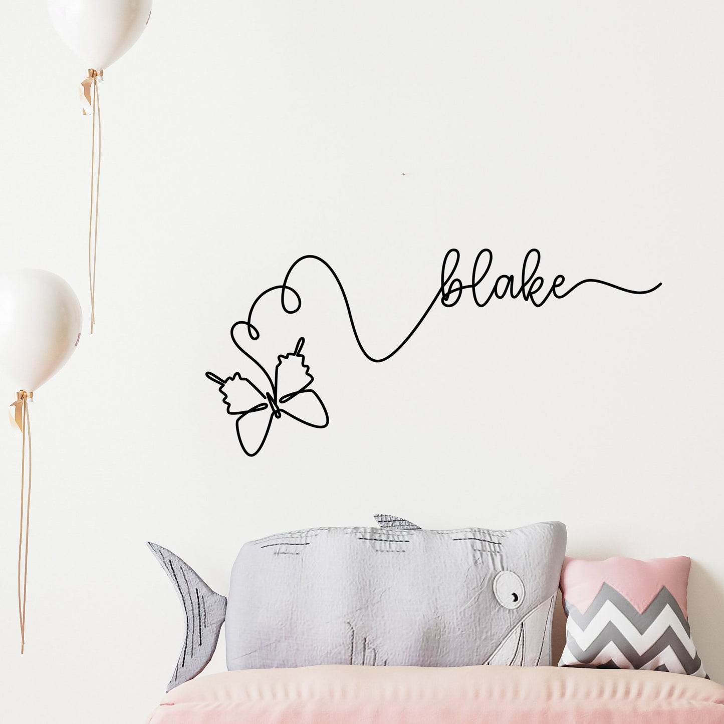 butterfly custom name wall decal