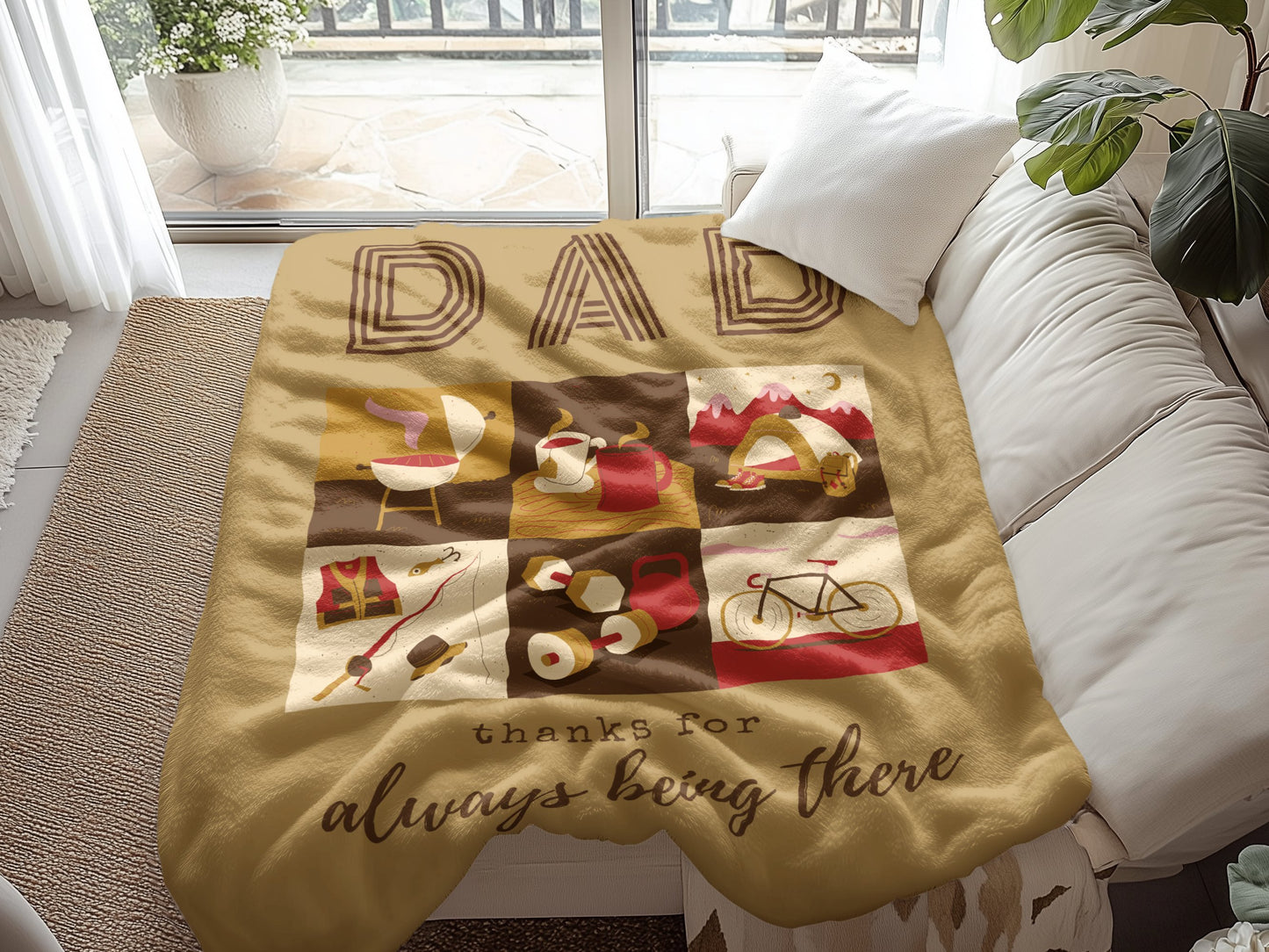 Personalized Dad Blanket Camping Outdoor