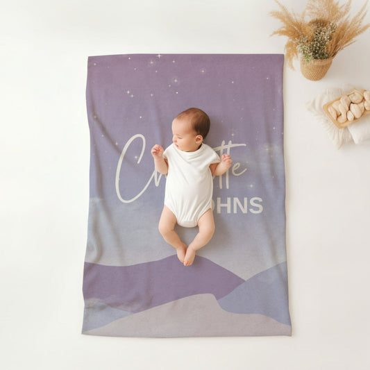 Personalised Purple Baby Blanket
