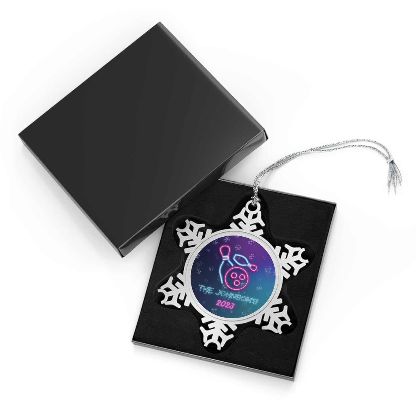 Personalised Pewter Snowflake Ornament | Bowling Family