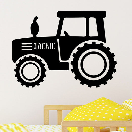 Personalised Tractor Wall Decal with Name