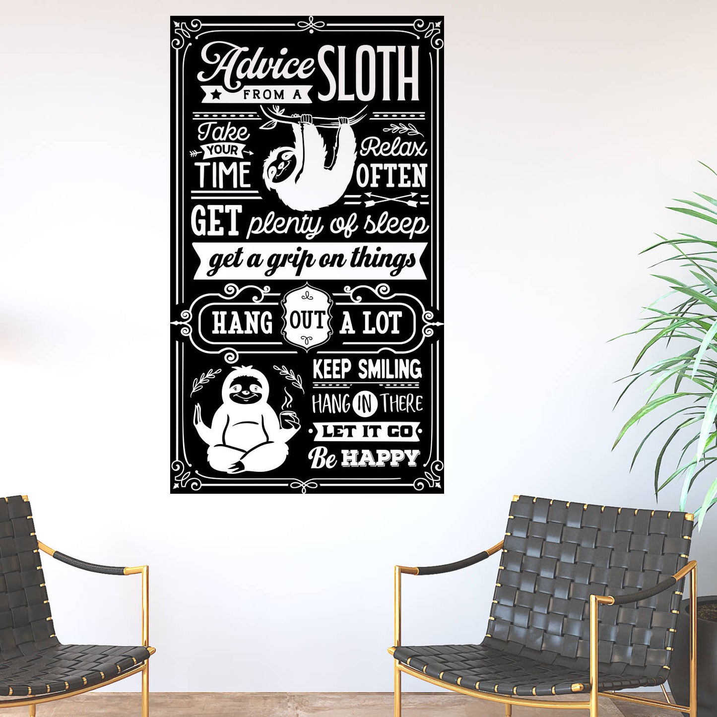 advice from a sloth wall decal