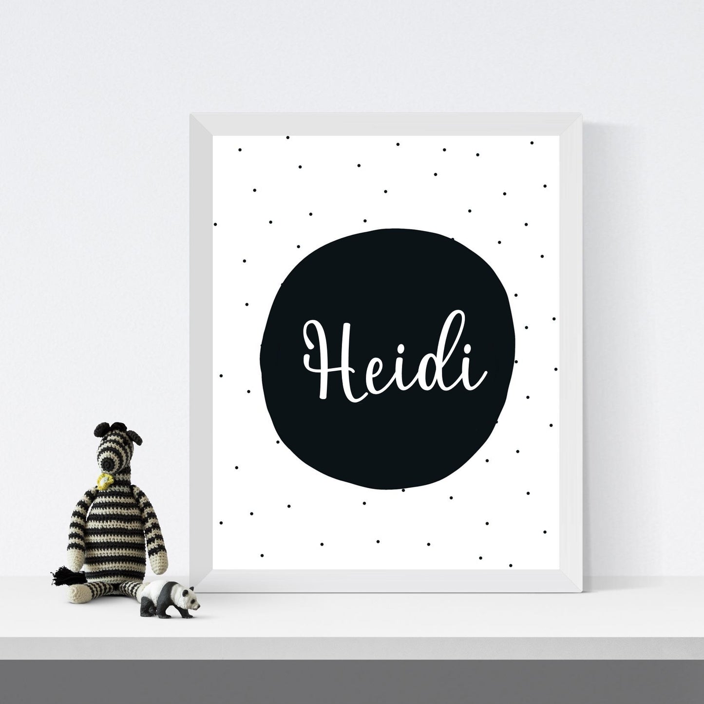 black dot name print