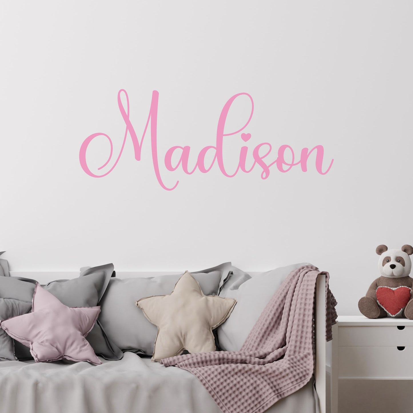 personalized name curly font wall decal