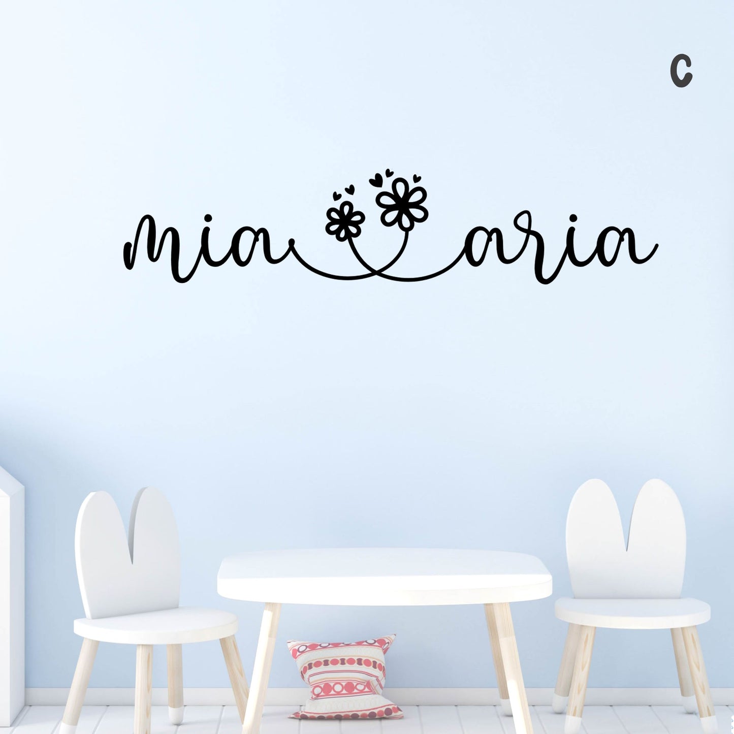 personalised flower names decal