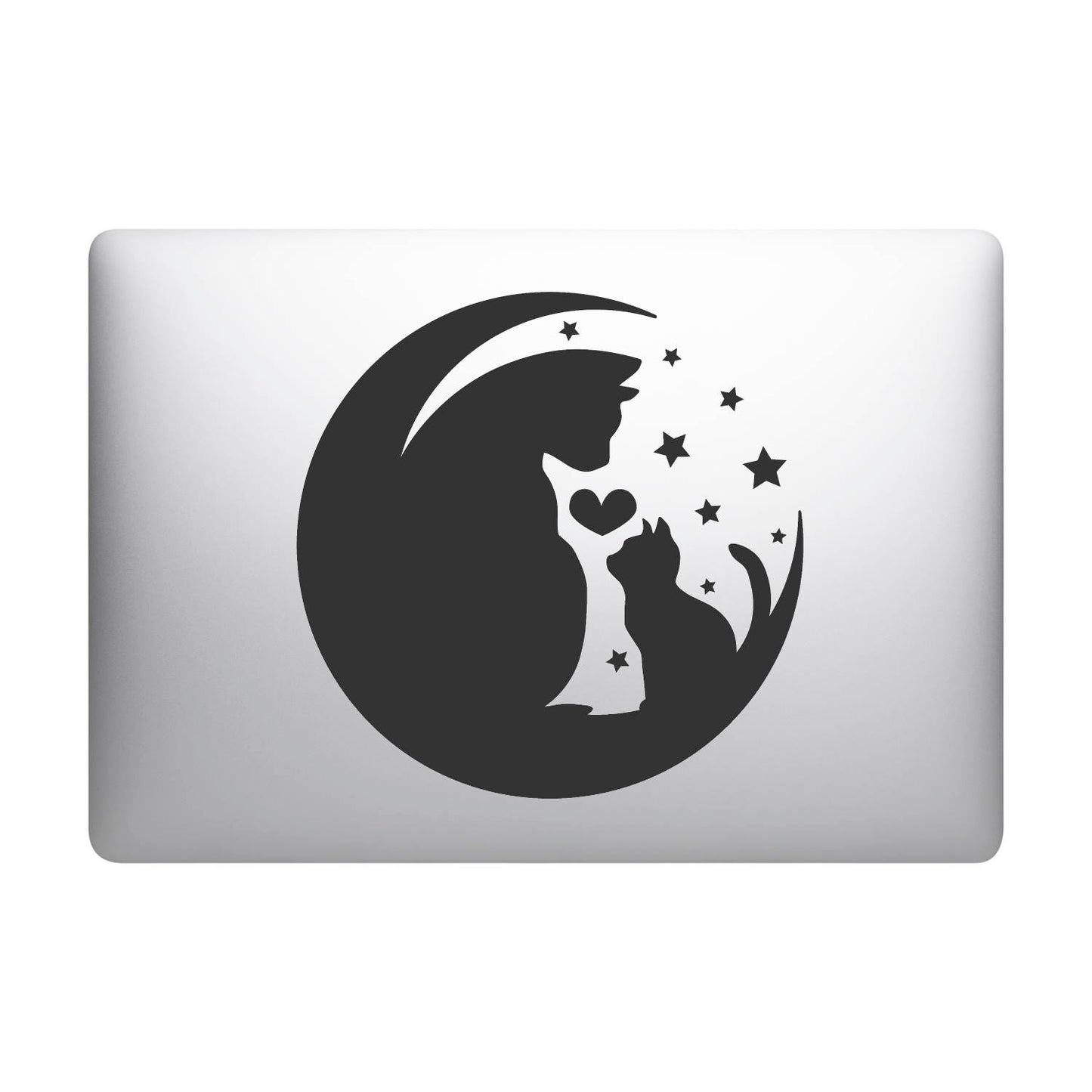 Kitten and Mum on the Moon Laptop Decal