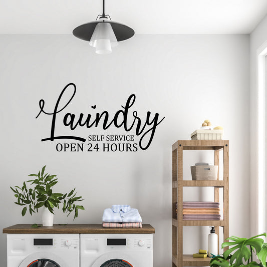 24 hour laundry wall decal