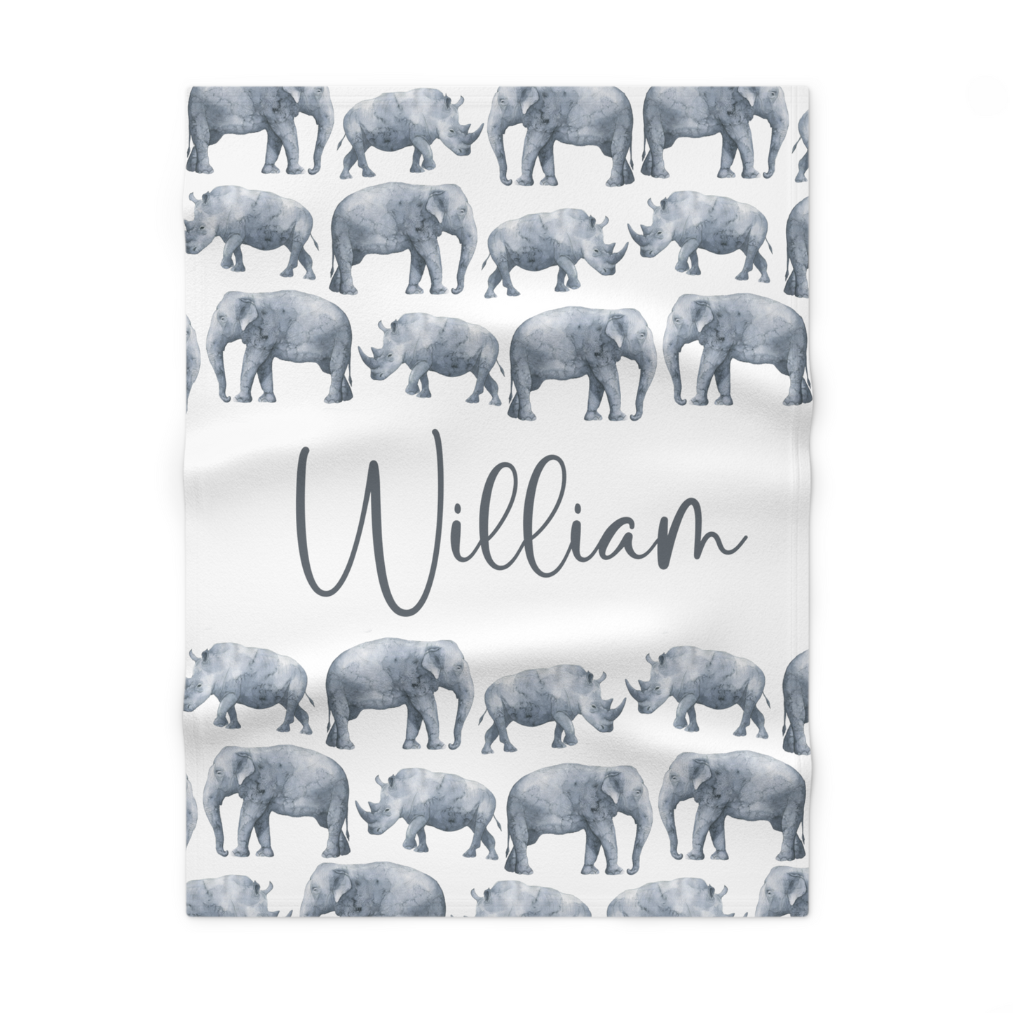 personalized baby blanket elephant rhino