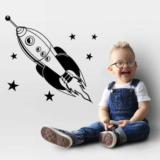 rocket and stars wall decals