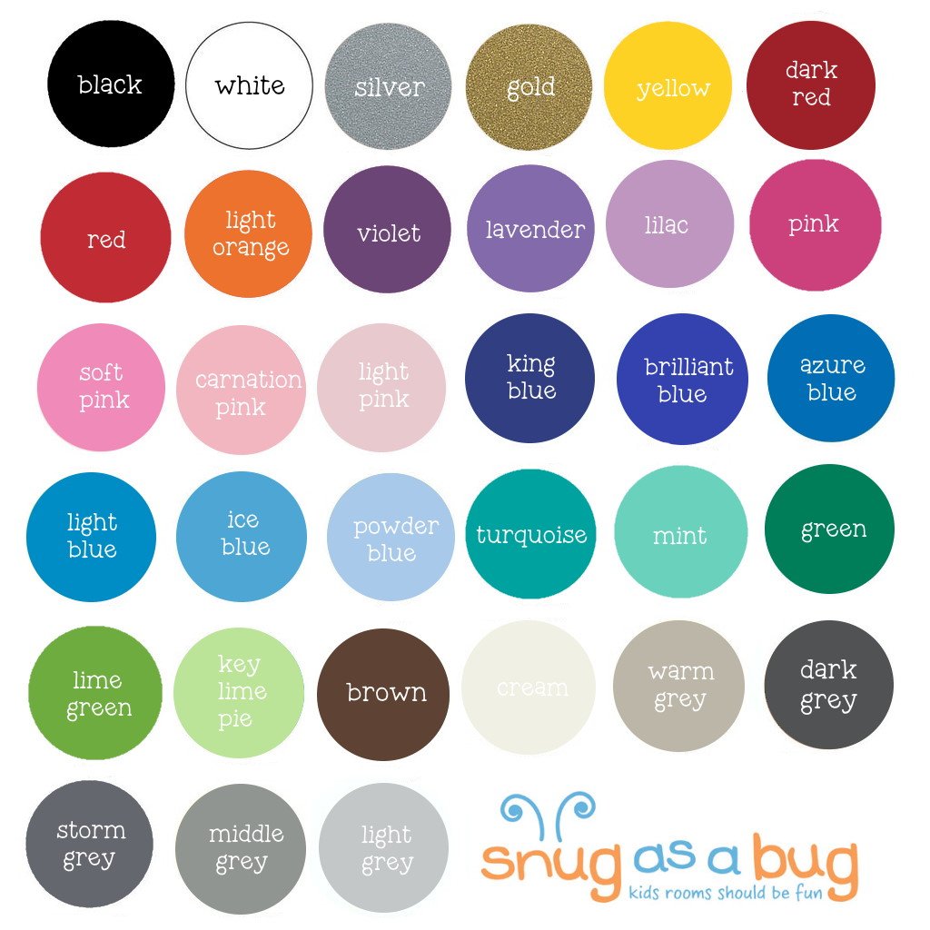 kiddy name decal colours