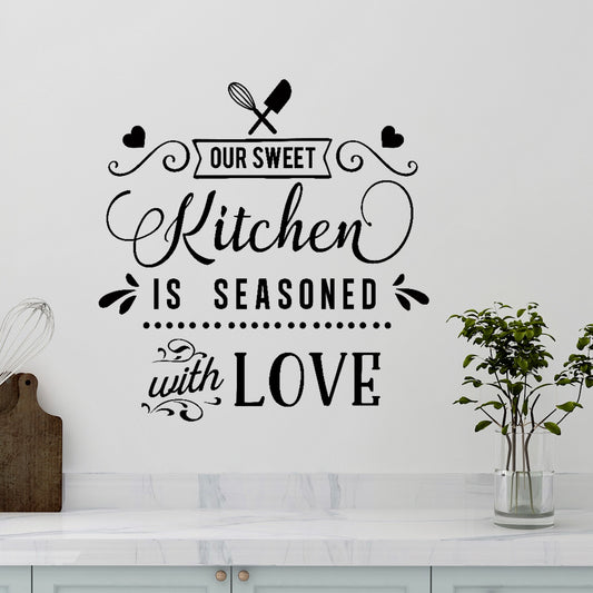kitchen is seasoned with love wall decal