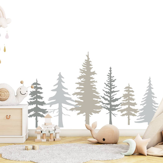 grey forest wall decal