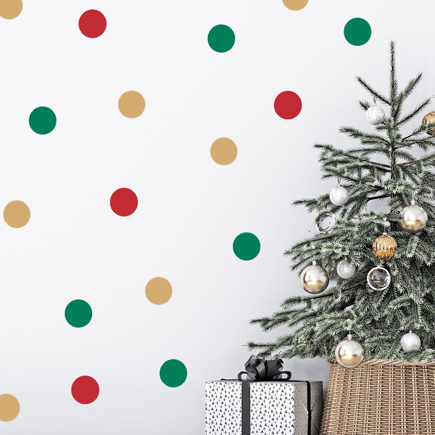 Christmas dot stickers pack gold/silver/red/green