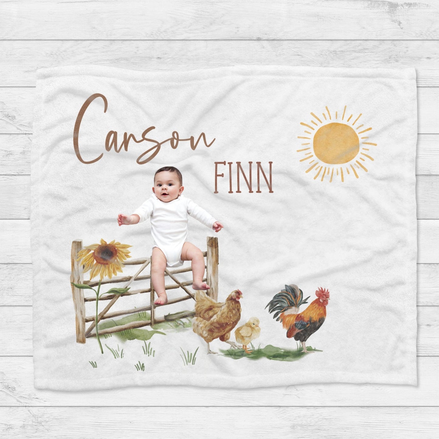Personalised Farmhouse Chicken Blanket