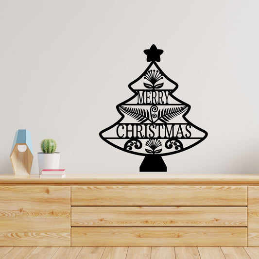 Kiwiana Christmas Tree Wall Decal