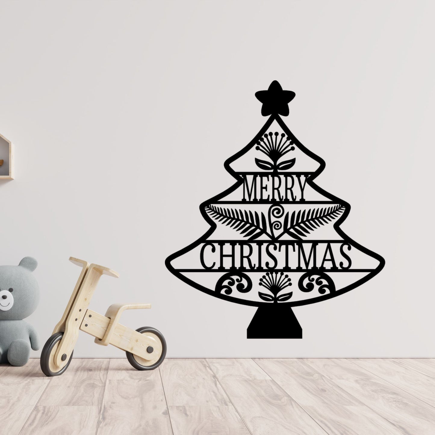 Kiwiana Christmas Tree Wall Decal