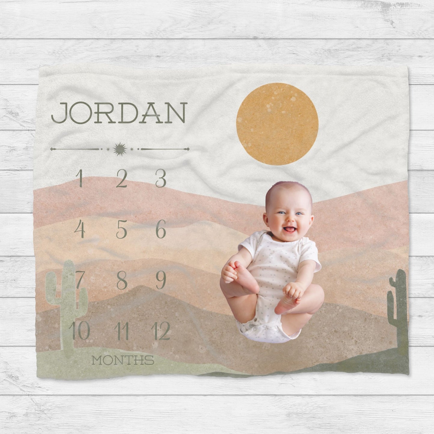 Personalised Desert Sunset Baby Blanket