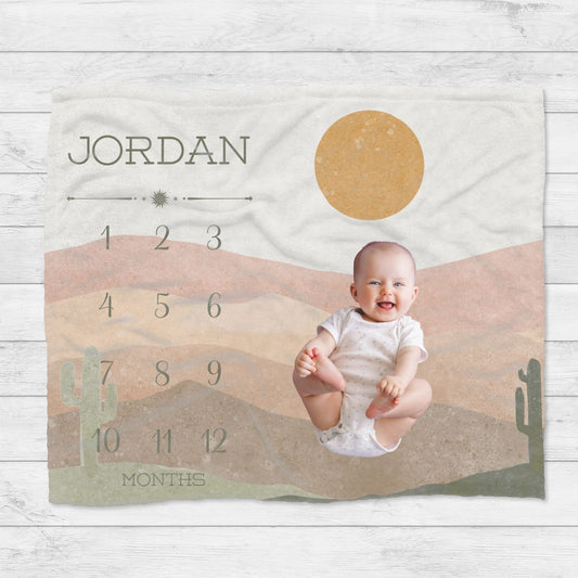 Personalised Desert Sunset Baby Blanket