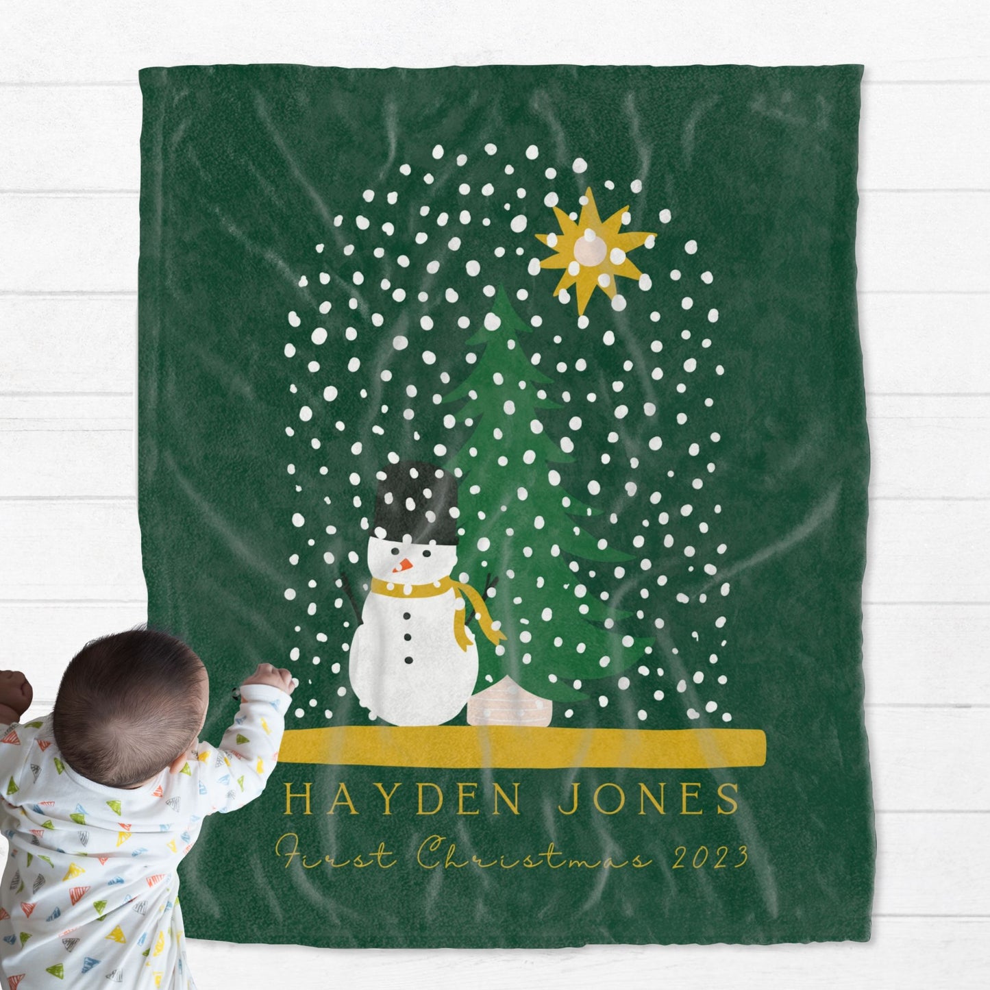 Personalised Snowman Kids Blanket
