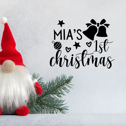 Personalised Baby's 1st Christmas Wall Decal | Jingle Bell