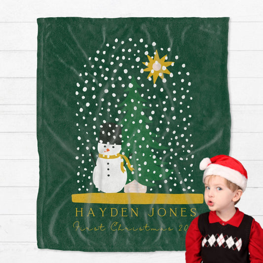 Personalised Snowman Kids Blanket