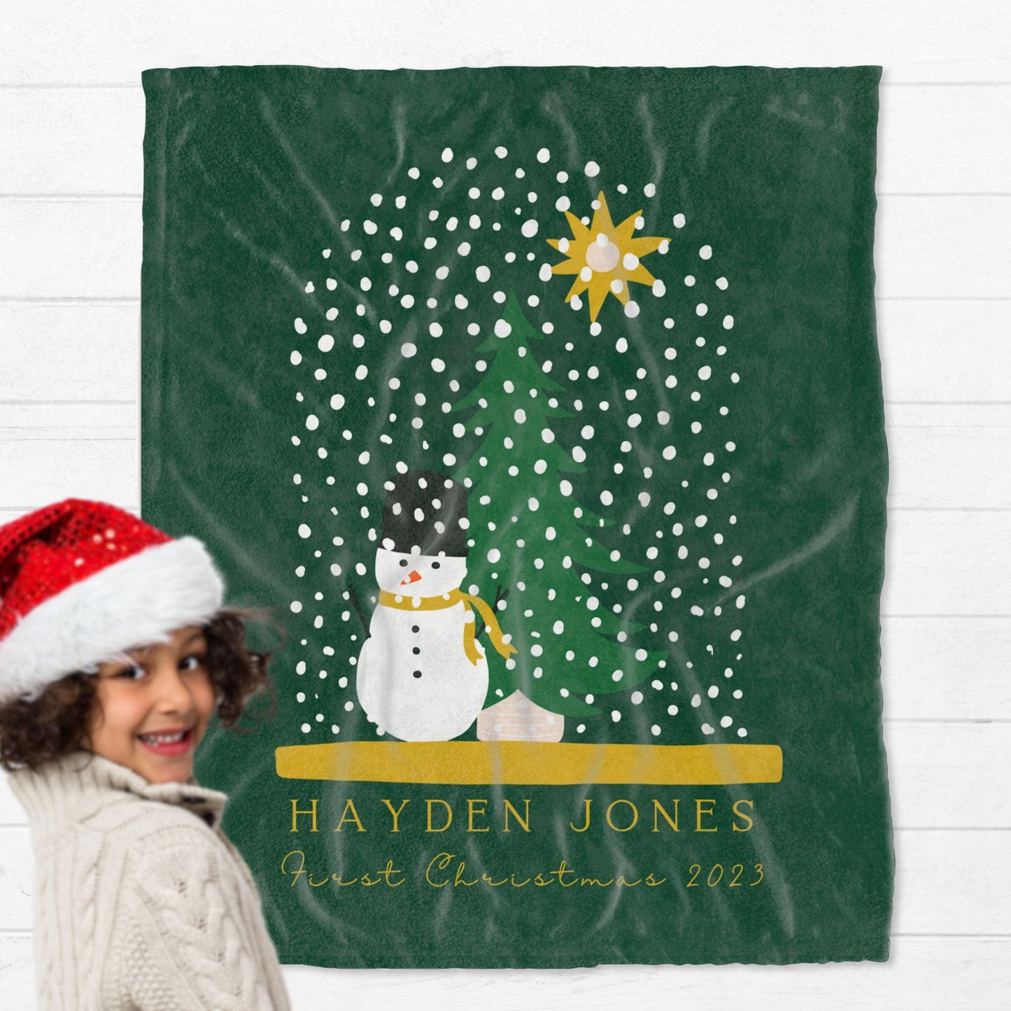Personalised Snowman Kids Blanket