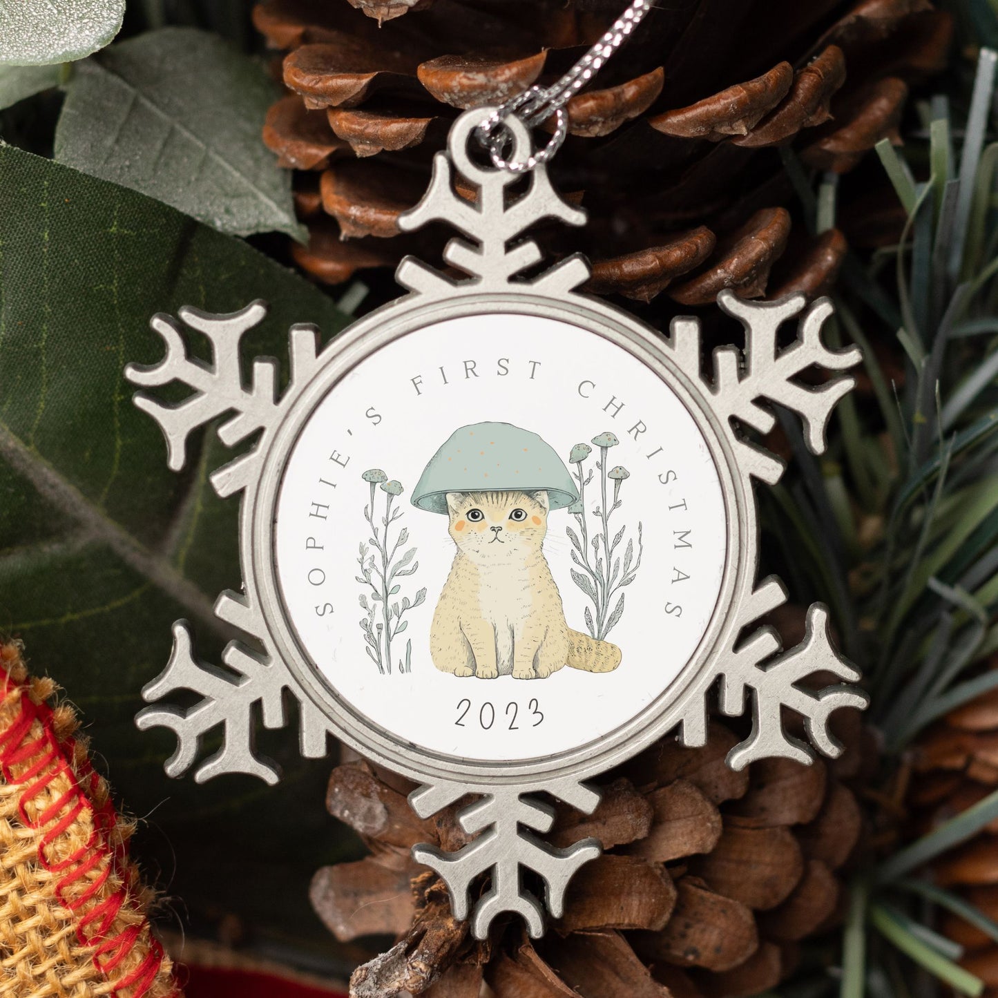 Personalised Pewter Snowflake Ornament | Cat Among Flora