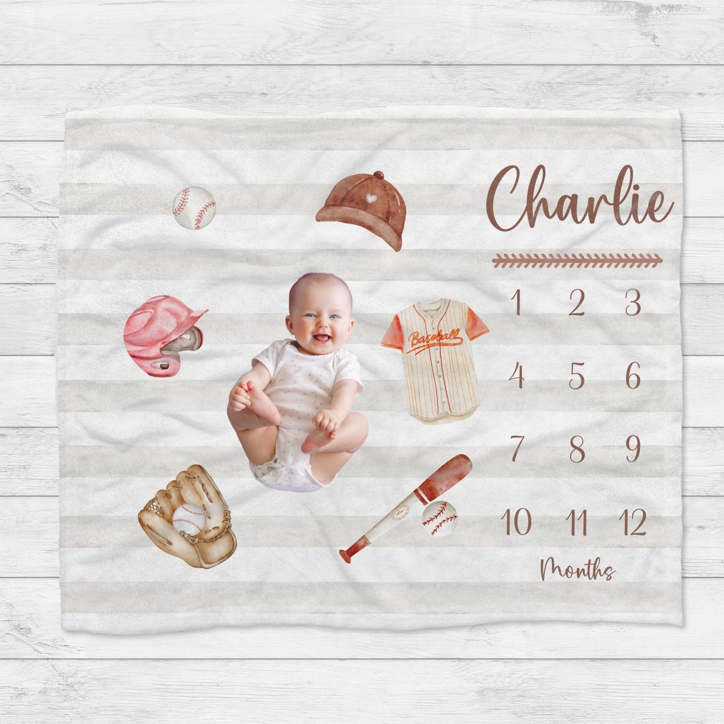 Personalised Softball Baby Blanket