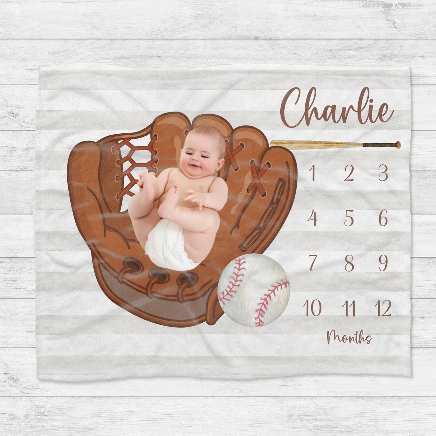 Personalised Softball Baby Blanket