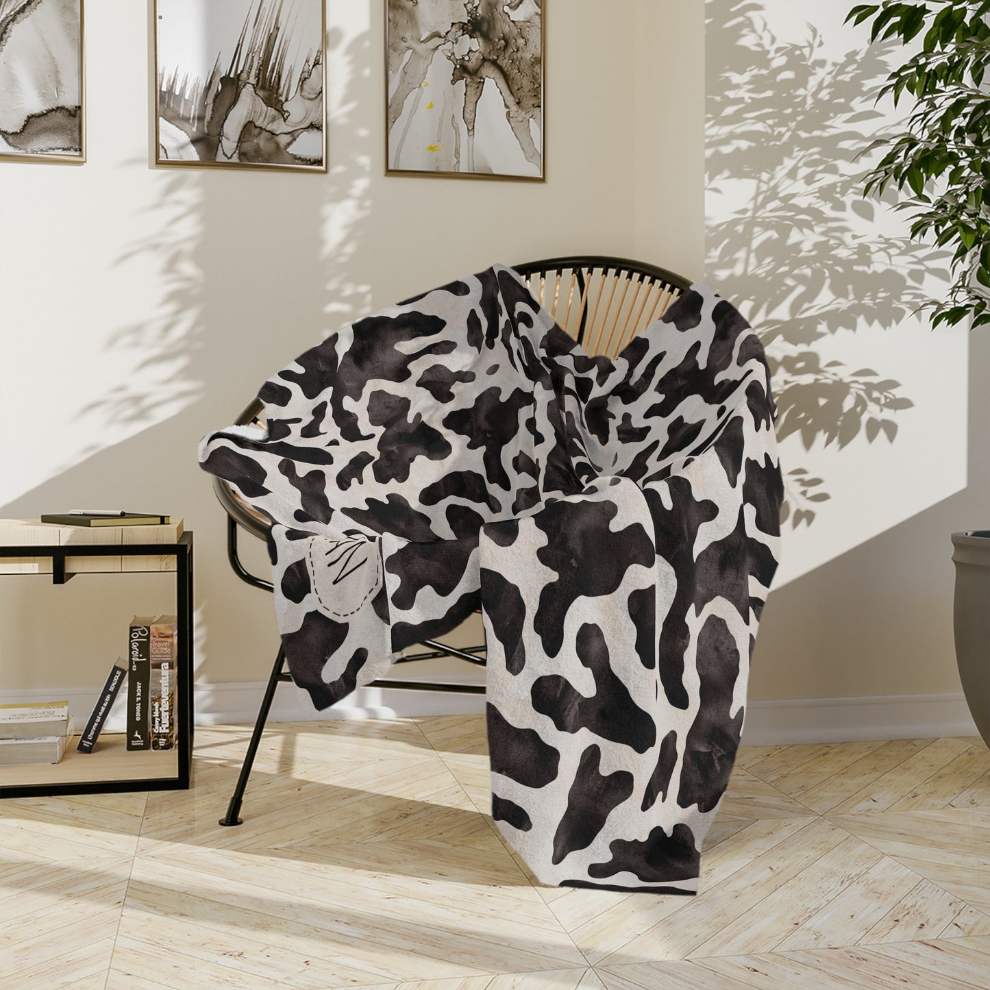 Personalised Cow Print Blanket