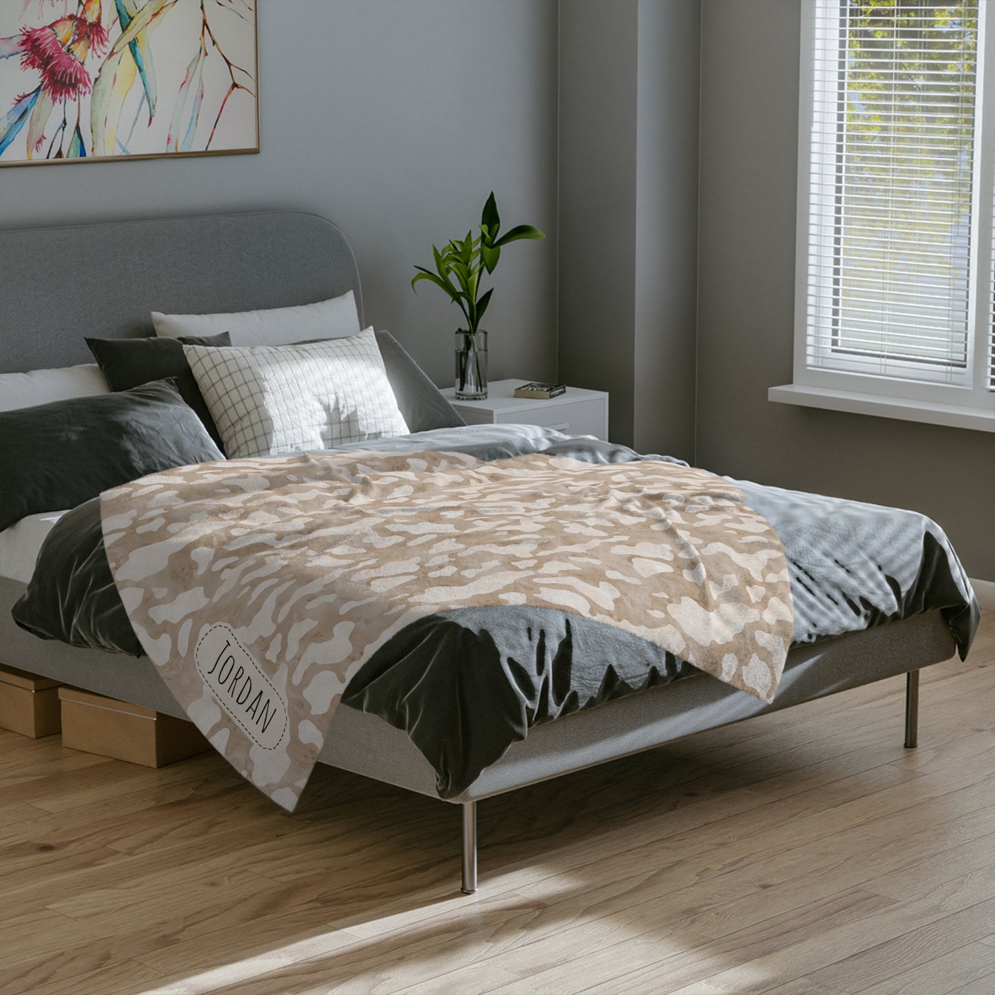 Personalised Cow Print Blanket