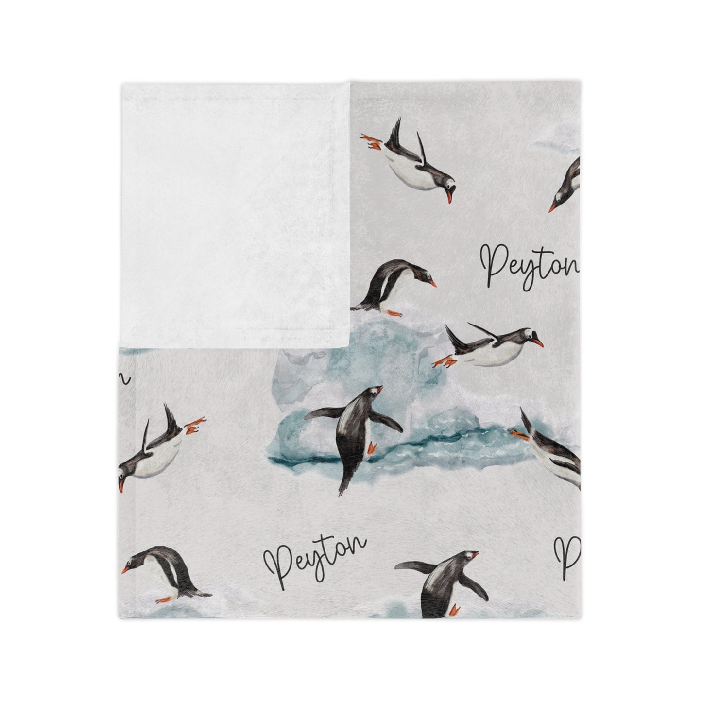 Personalised Penguin Baby Blanket