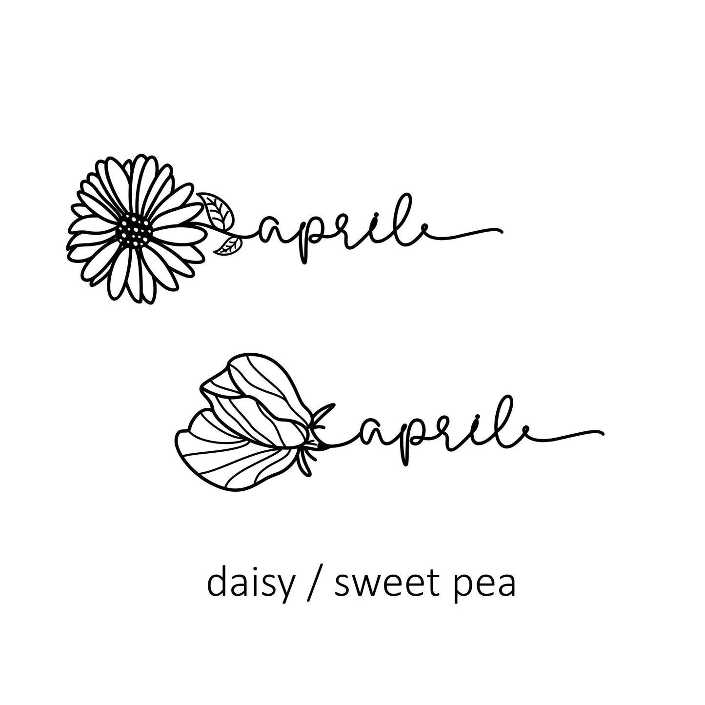 birth flower April custom name wall decal