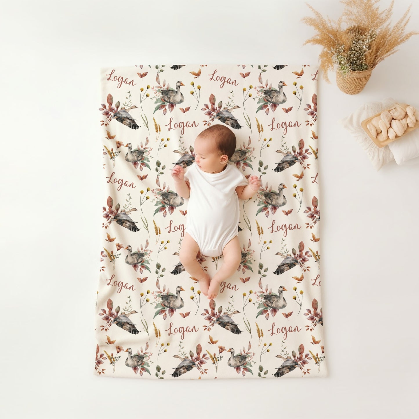 Personalised Autumn Ducks Blanket