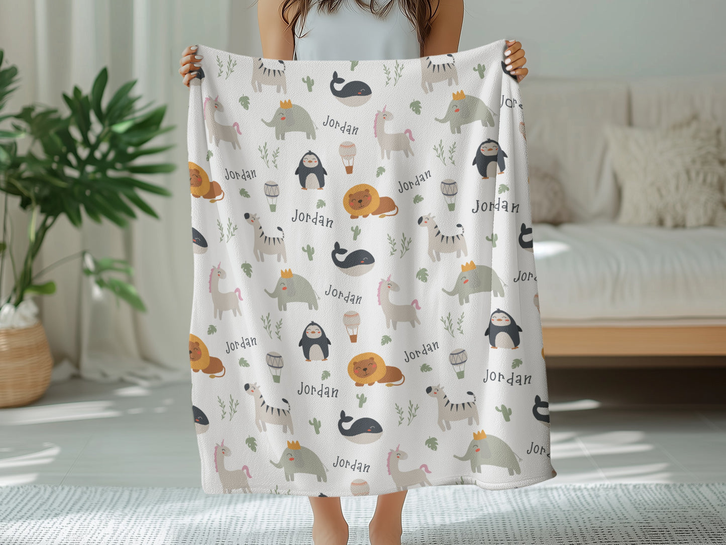 Personalised Baby Animal Blanket