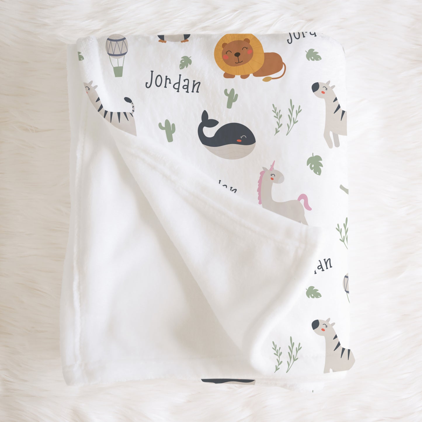 Personalised Baby Animal Blanket