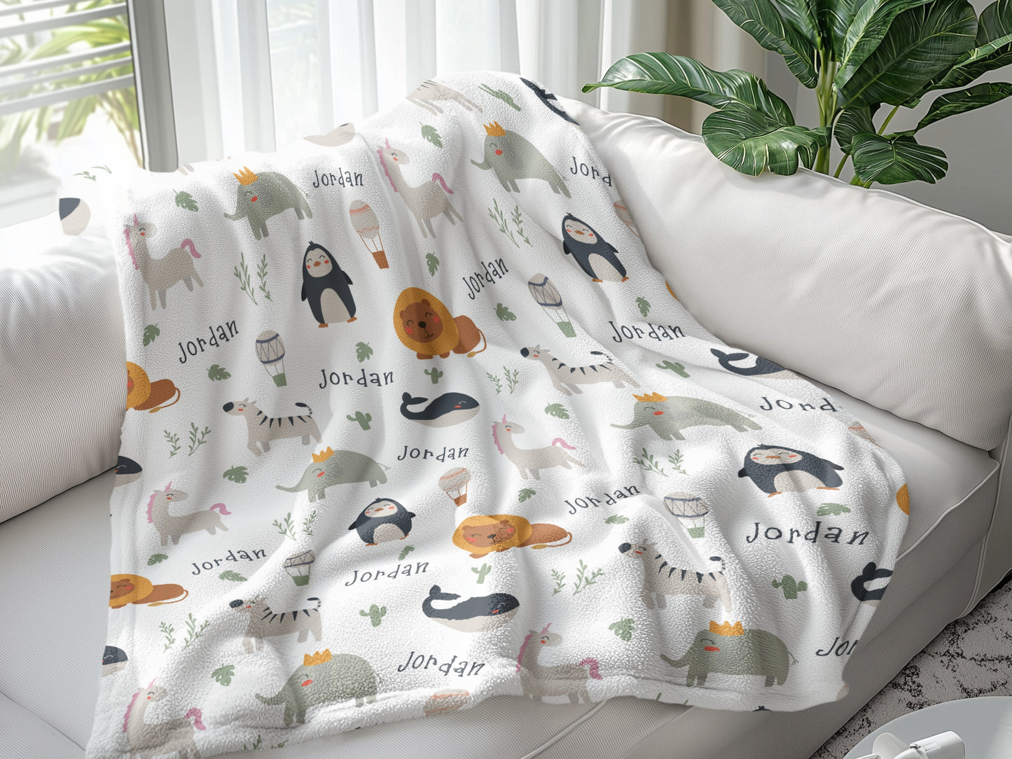 Personalised Baby Animal Blanket