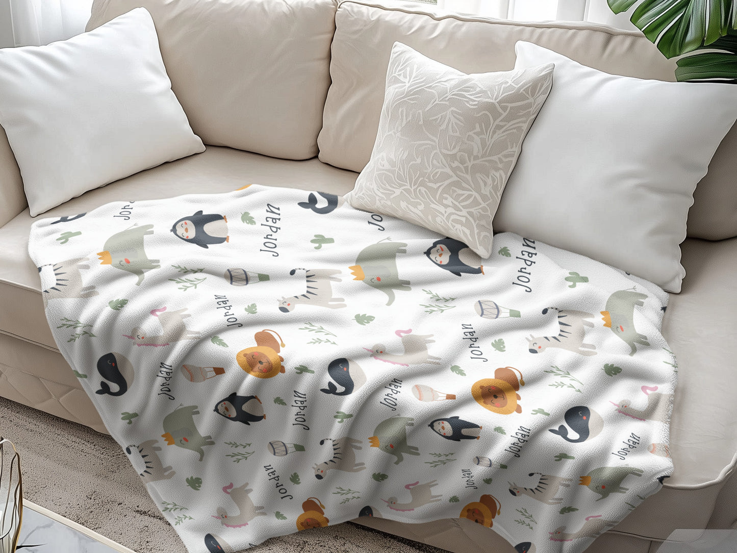Personalised Baby Animal Blanket