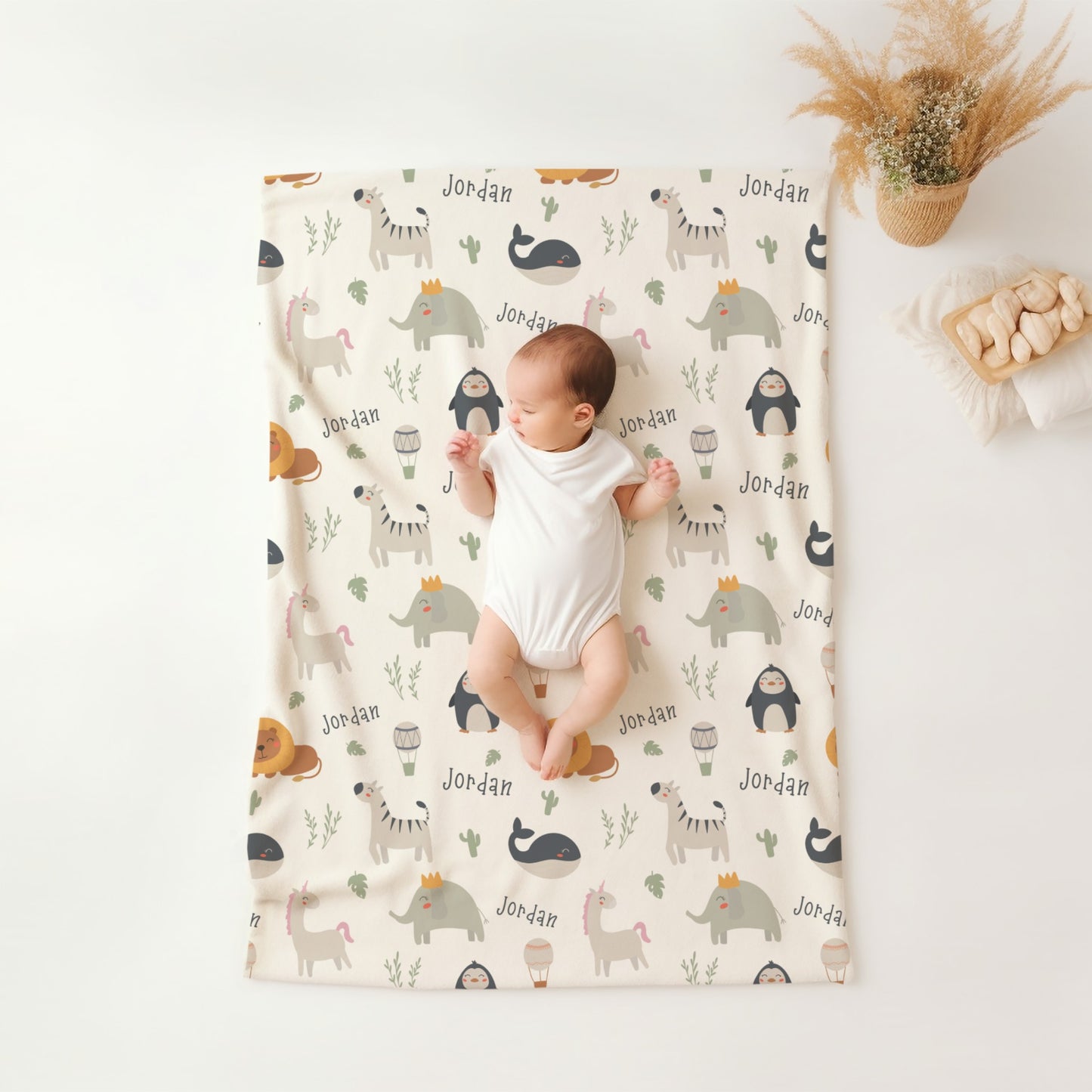 Personalised Baby Animal Blanket