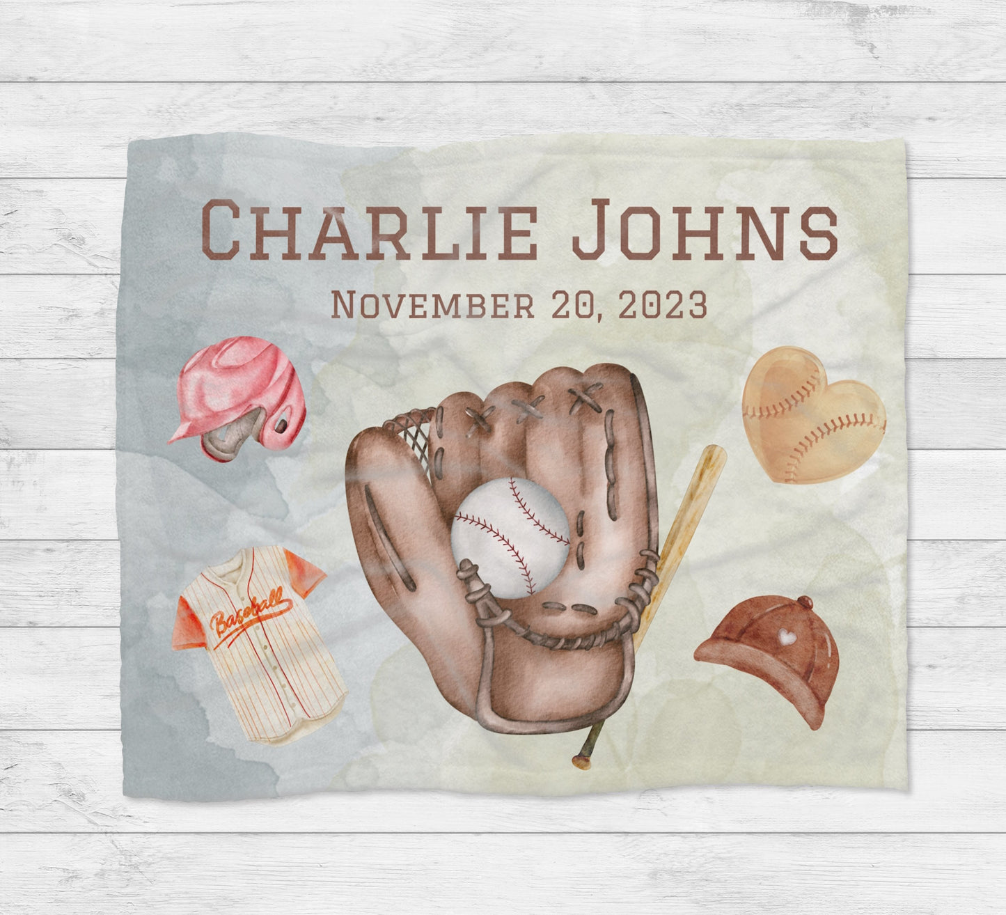 Personalised Softball Baby Blanket