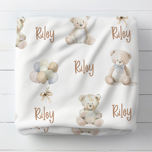 Personalised Baby Bear Blanket