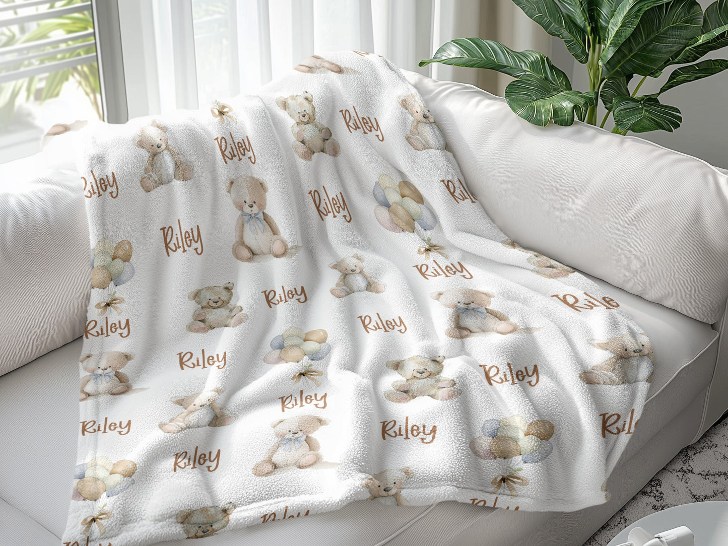 Personalised Baby Bear Blanket