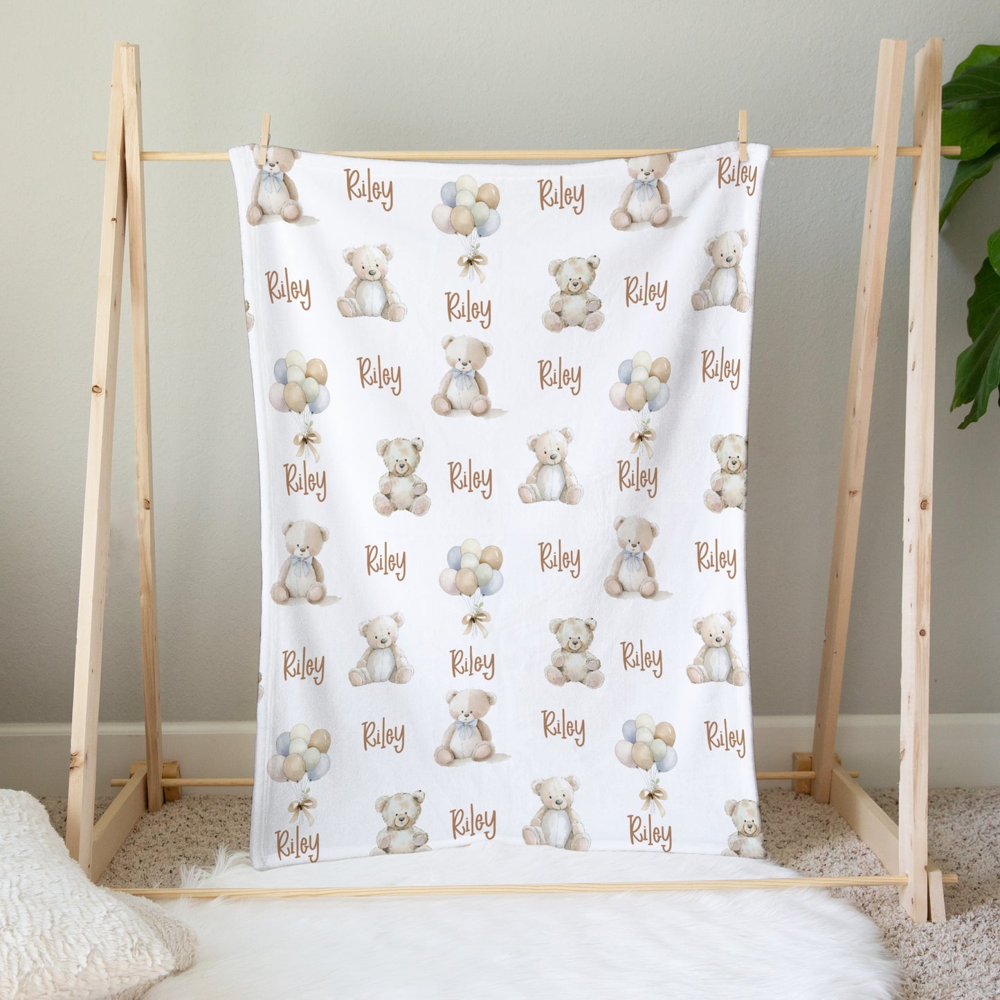 Personalised Baby Bear Blanket