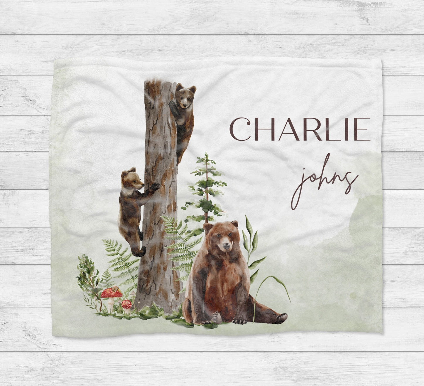 Personalised Woodland Animals Baby Blanket
