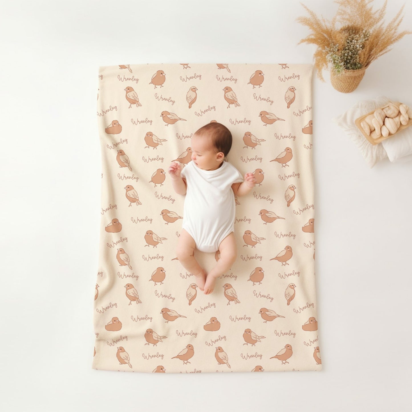 Personalised Birds Baby Blanket