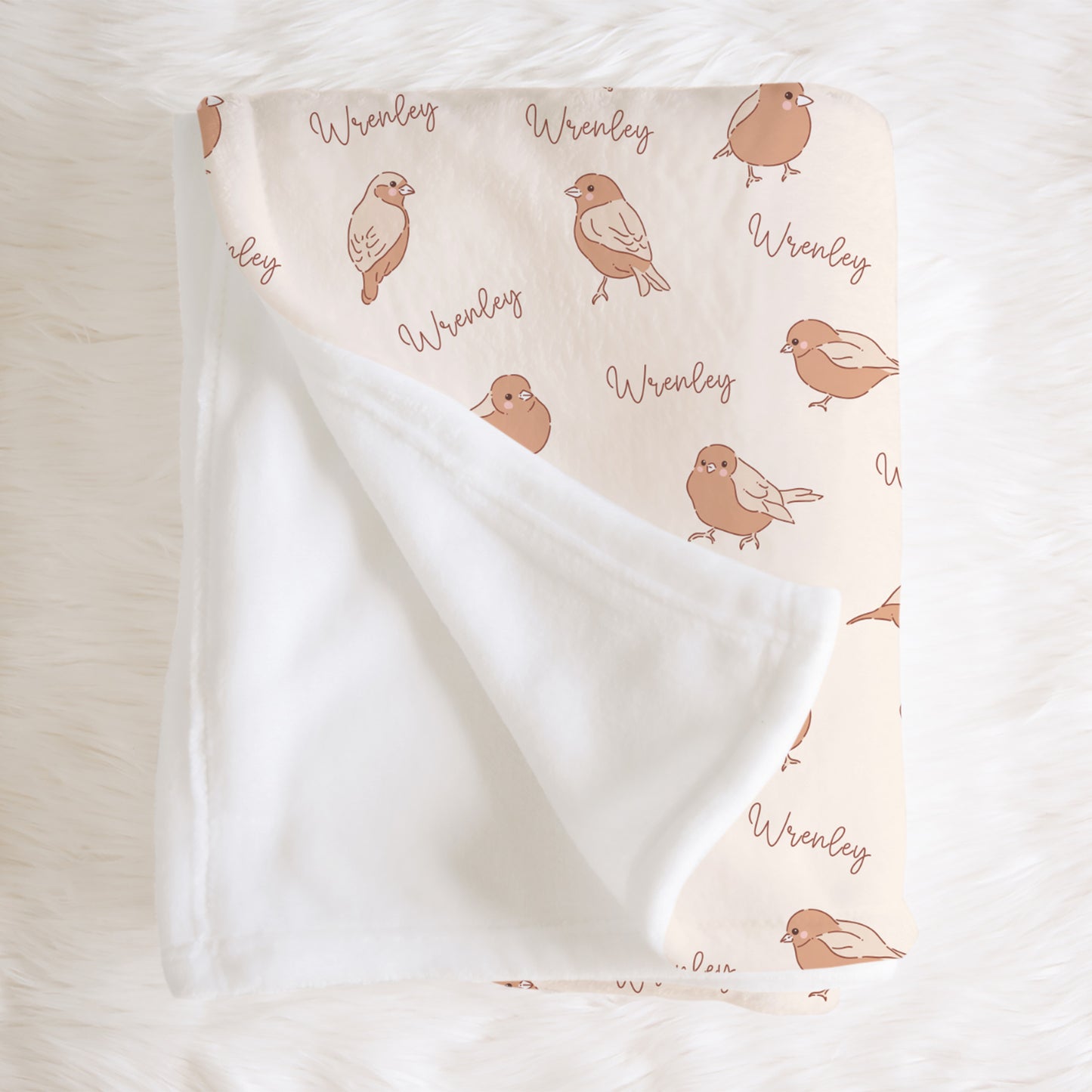 Personalised Birds Baby Blanket