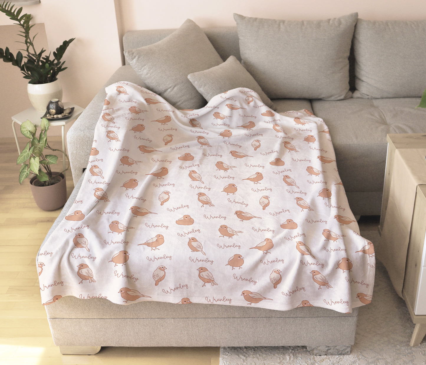 Personalised Birds Baby Blanket